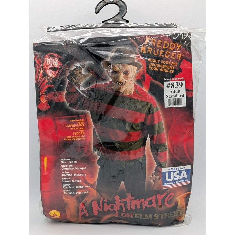 Rubie's Freddy Krueger Adult Costume Shirt Mask Glove Nightmare Elm Street